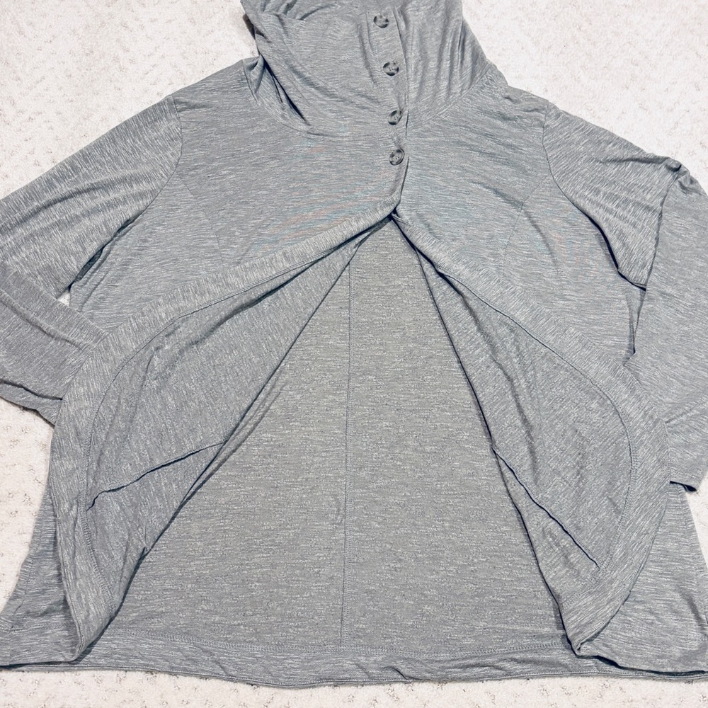 Maurices Lightweight Cardigan Jacket Size 3X Grey Cowl High Neck Office School - Picture 6 of 13